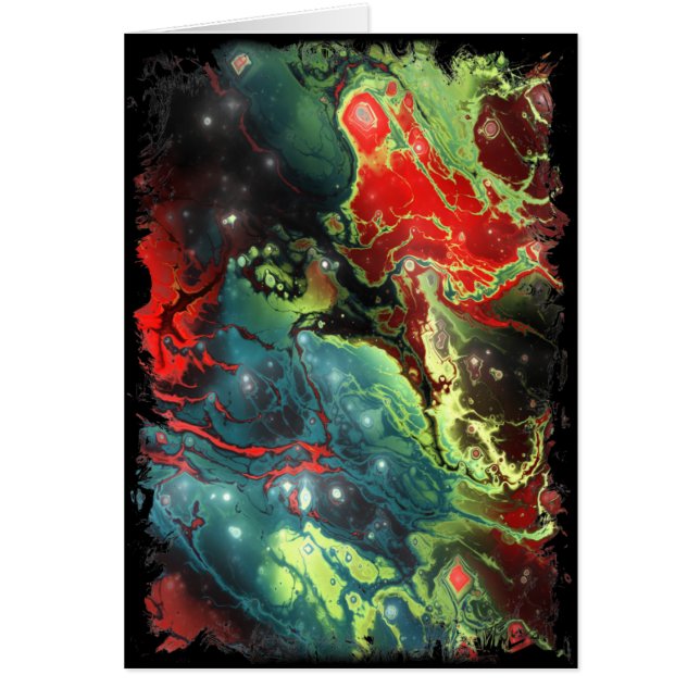 Svart för FractalNebula 3 Hälsningskort (Framsidan)
