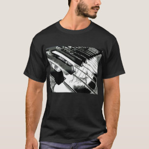 Svart för gåva för musik för pianonyckelMusica T Shirt