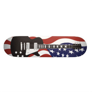 Svart för gitarr för amerikansymbol elektrisk old school skateboard bräda 21,6 cm