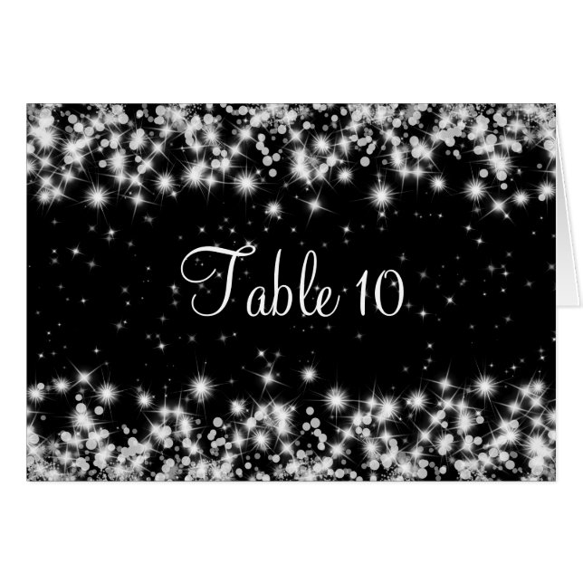 Svart för gnistra för elegant hälsningskort (Framsidan Horizontal)