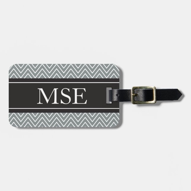 Svart för grå färg för Monogram för Bagagebricka (Horisontell Framsida)