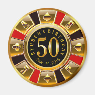 Svart för guld för födelsedag för Vegas Magnet
