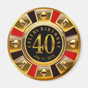 Svart för guld för födelsedag för Vegas Magnet