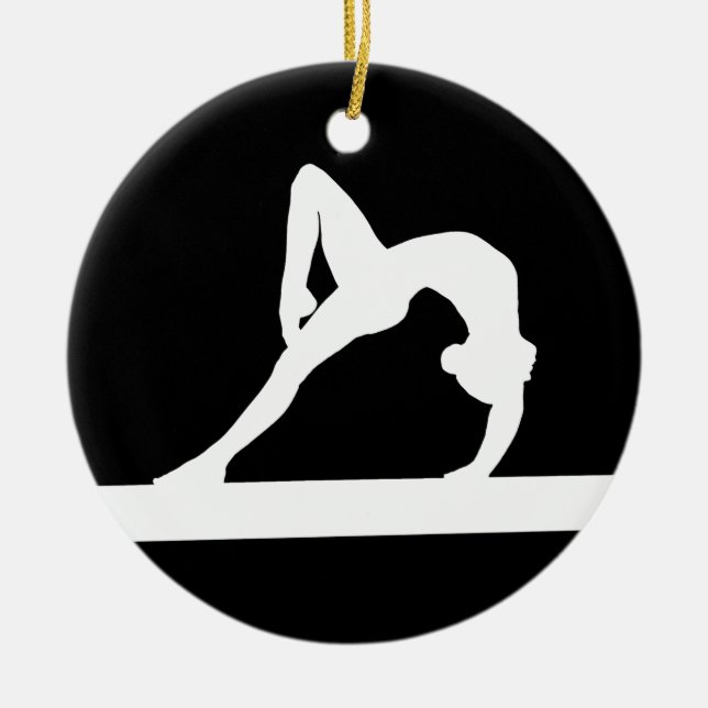 Svart för gymnastprydnad w/Name Julgransprydnad Keramik (Framsidan)
