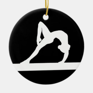 Svart för gymnastSilhouetteprydnad Julgransprydnad Keramik
