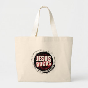Svart för Jesus stenar 5 Jumbo Tygkasse