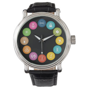 Svart för kemiläraresymboler armbandsur