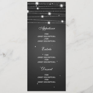 Svart för linjer för elegant bröllopmeny Sparkling Meny