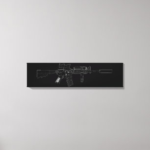 Svart för M4 SOPMOD Canvastryck