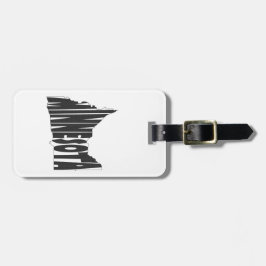 Svart för Minnesota statlig känd ordkonst Bagagebricka