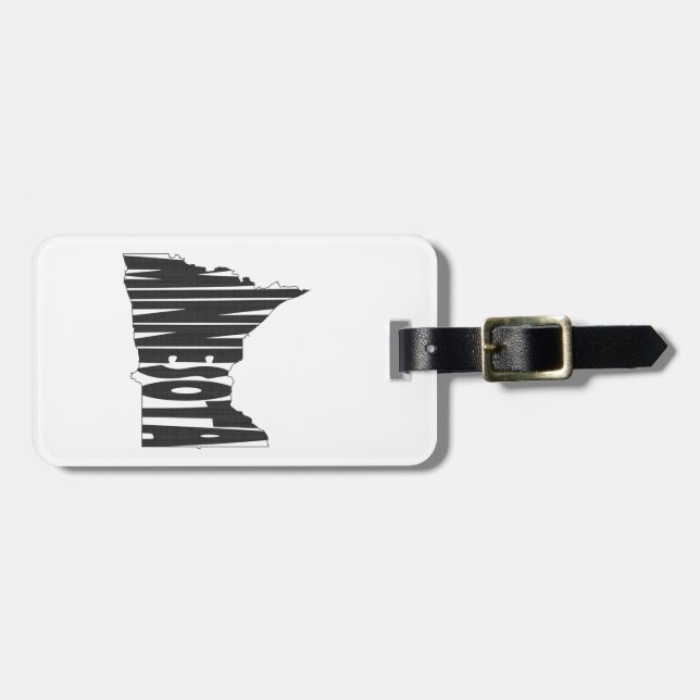 Svart för Minnesota statlig känd ordkonst Bagagebricka (Horisontell Framsida)