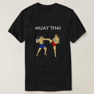 Svart för Muay thailändsk T-tröja (Teep som ska Tee