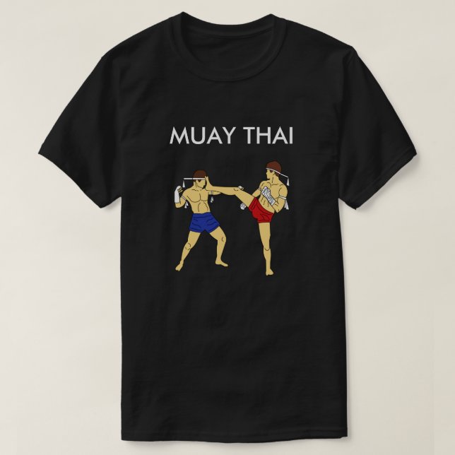 Svart för Muay thailändsk T-tröja (Teep som ska Tee (Design framsida)