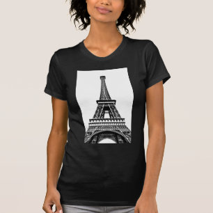 Svart för Paris för vitEiffel torn konstverk fö Tröja