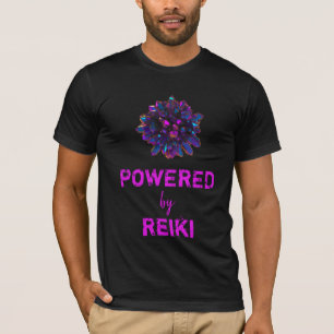 Svart för *~*Reiki ledar- purpurfärgad Crystal T Shirt