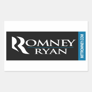 Svart för Romney Ryan logotypklistermärke Rektangulärt Klistermärke