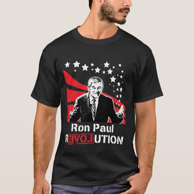 Svart för Ron Paul revolutionT-tröja T Shirt (Framsida)