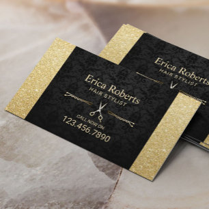 Svart för salong för hårstylistskönhet & guld- visitkort
