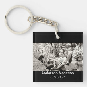 Svart för semester för fotoKeychain familj moder