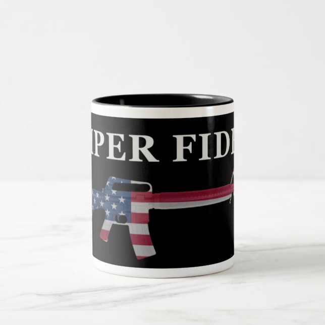 Svart för Semper Fidelis M16 kaffemugg (Center)