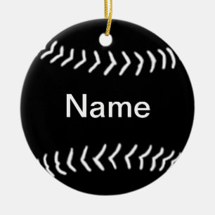 Svart för softballSilhouetteprydnad Julgransprydnad Keramik