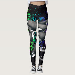 Svart för stänk för Orcavalvattenfärg Leggings