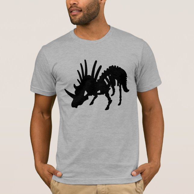 Svart för StyracosaurusDInosaurskelett Tee Shirt (Framsida)