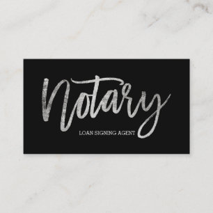 Svart för typografi för chic silver för Notary Visitkort
