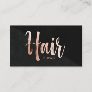 Svart för typografi för hårstylist modern rosa visitkort