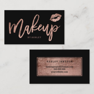 Svart för typografi för läppar för Makeupkonst Visitkort