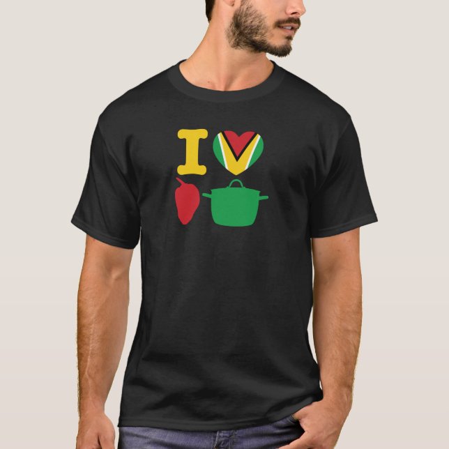 Svart för utslagsplats för Guyana pepparkruka T Shirt (Framsida)