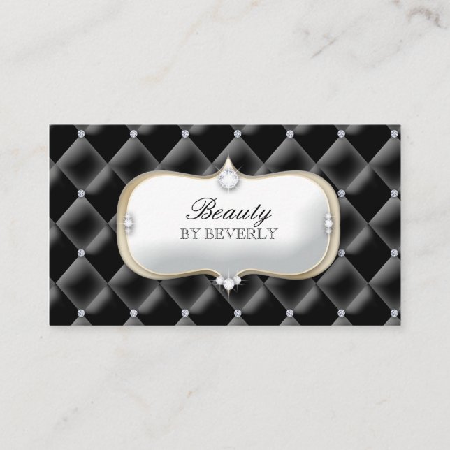 Svart för vit för skönhethårsalong Tufted diamant Visitkort (Framsida)