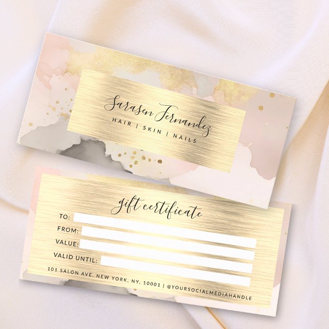 Svart  för Watercolor Gold Foil Gift Certificate B (Skapare uppladdad)
