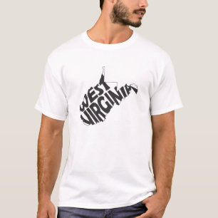 Svart för West Virginia statlig känd ordkonst T Shirt