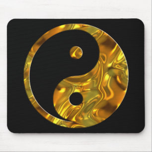 Svart för Yin & Yang GULD Musmatta