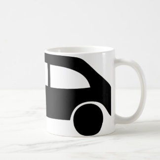 svart forcerad bilsymbol kaffemugg