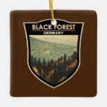 Svart Forest Tyskland Travel Art-Vintage Julgransprydnad Keramik<br><div class="desc">Schwarzwald i en vektorkonst stil. Schwarzwald är ett bergsområde i sydvästra Tyskland,  som gränsar till Frankrike.</div>
