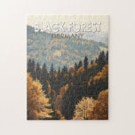 Svart Forest Tyskland Travel Art-Vintage Pussel<br><div class="desc">Schwarzwald i en vektorkonst stil. Schwarzwald är ett bergsområde i sydvästra Tyskland,  som gränsar till Frankrike.</div>
