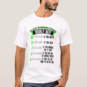Svart företagsägare timtaxerar företagaren t shirt