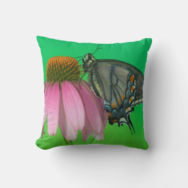 Svart form av östlig tiger swallowtail kudde (Framsida)