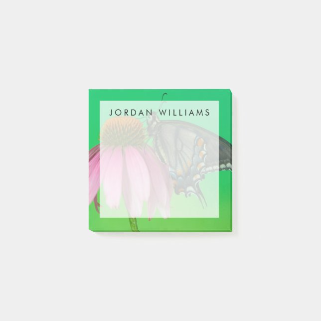 Svart form av Östra Tiger Swallowtail Post-it Block (Framsida)