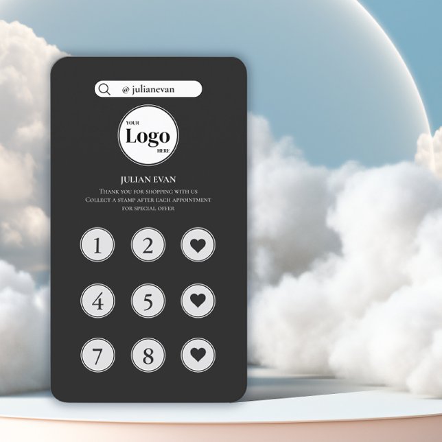 Svart förmånskort för elegant, monokrom visitkort (Skapare uppladdad)