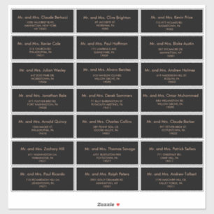 Svart formell Bröllop-adressetikett för Royalets g Klistermärken