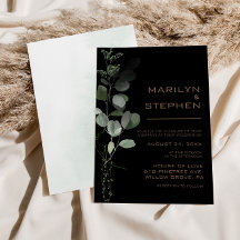 Svart, formell, minimal eukalyptus Bröllop