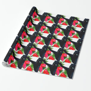 Svart formgivare Giftwrap för kattjulhelgdag Presentpapper
