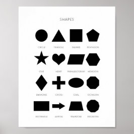 Svart forminlärning poster