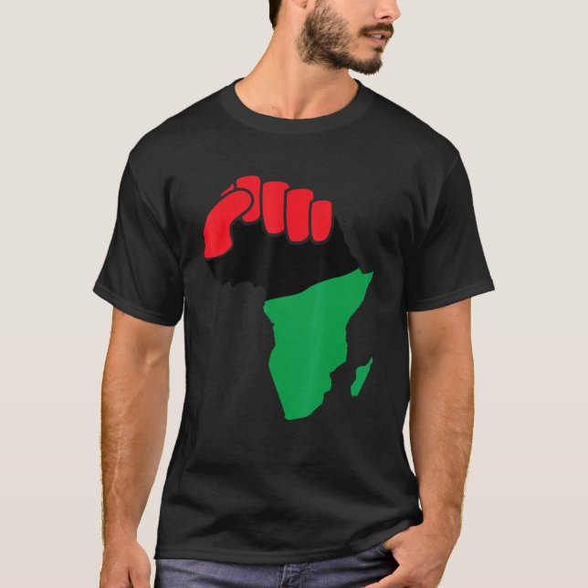 Svart första Afrika Kontinuerlig illustrationshist T Shirt (Framsida)