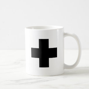 Svart första hjälpkor kaffemugg