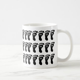 Svart fot för lycklig, kaffemugg