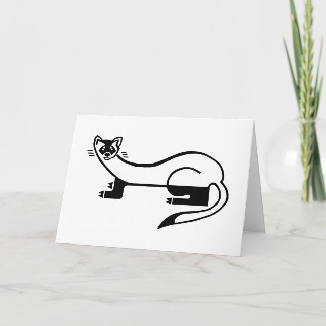 Svart fotad FERRET-utrotningshotad animalisk grafi Kort (Framsida)